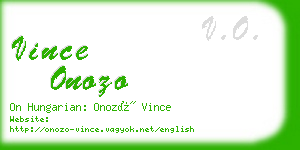 vince onozo business card